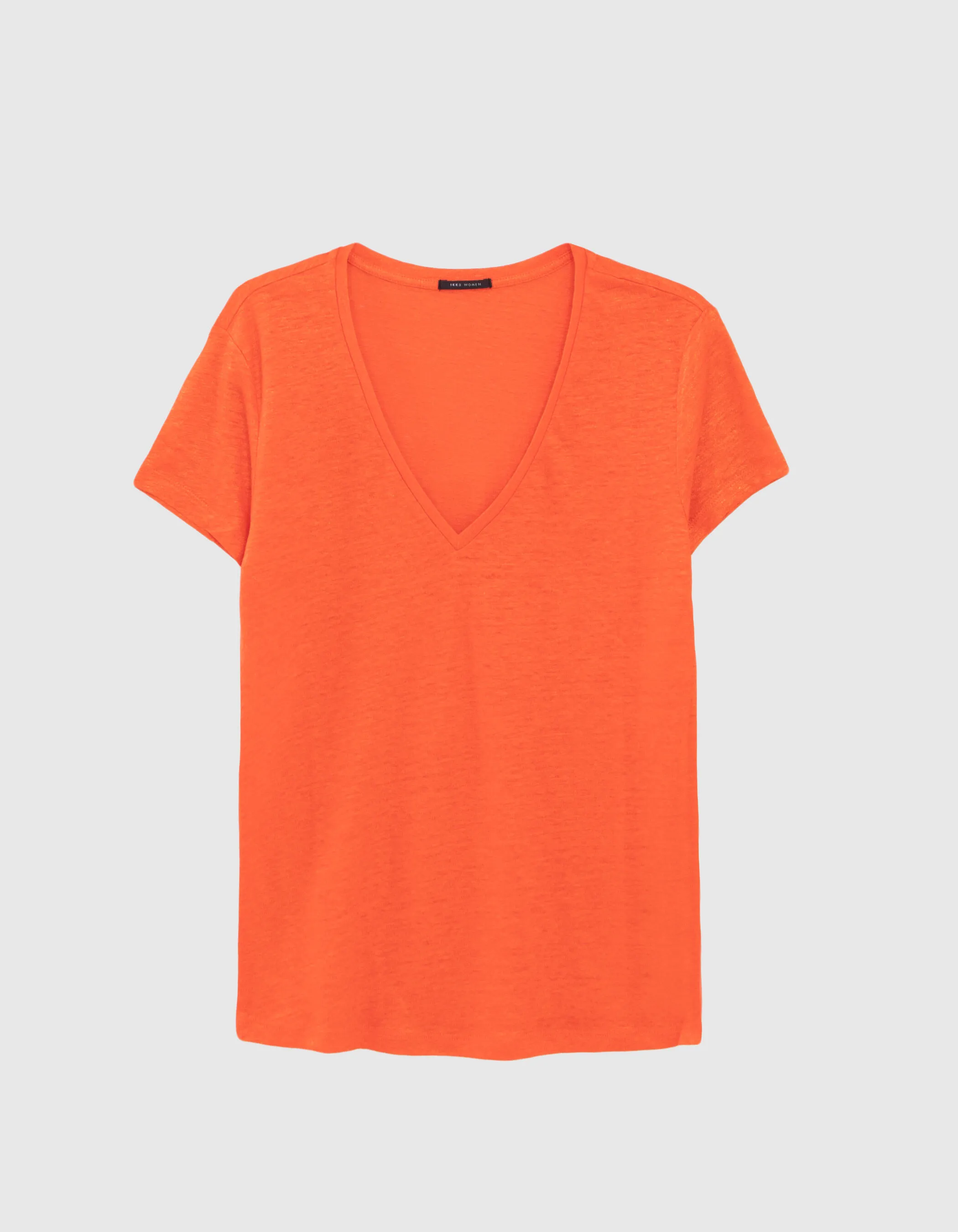 Tee-shirt orange en lin femme