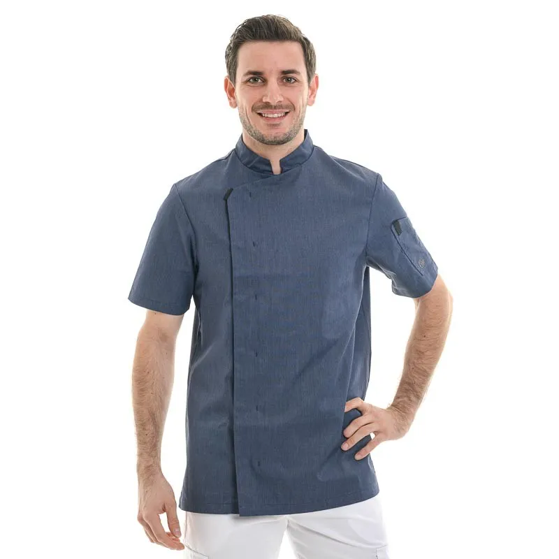 Veste de cuisine Shade Bleu Denim Homme Manches Courtes - MOLINEL