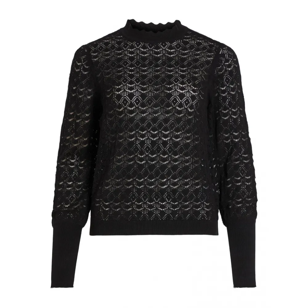 Vila Vivo 14079437 top maille coton noir