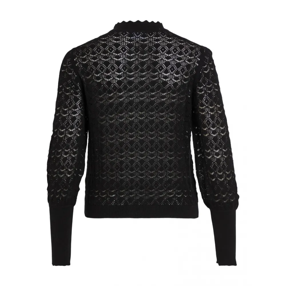 Vila Vivo 14079437 top maille coton noir